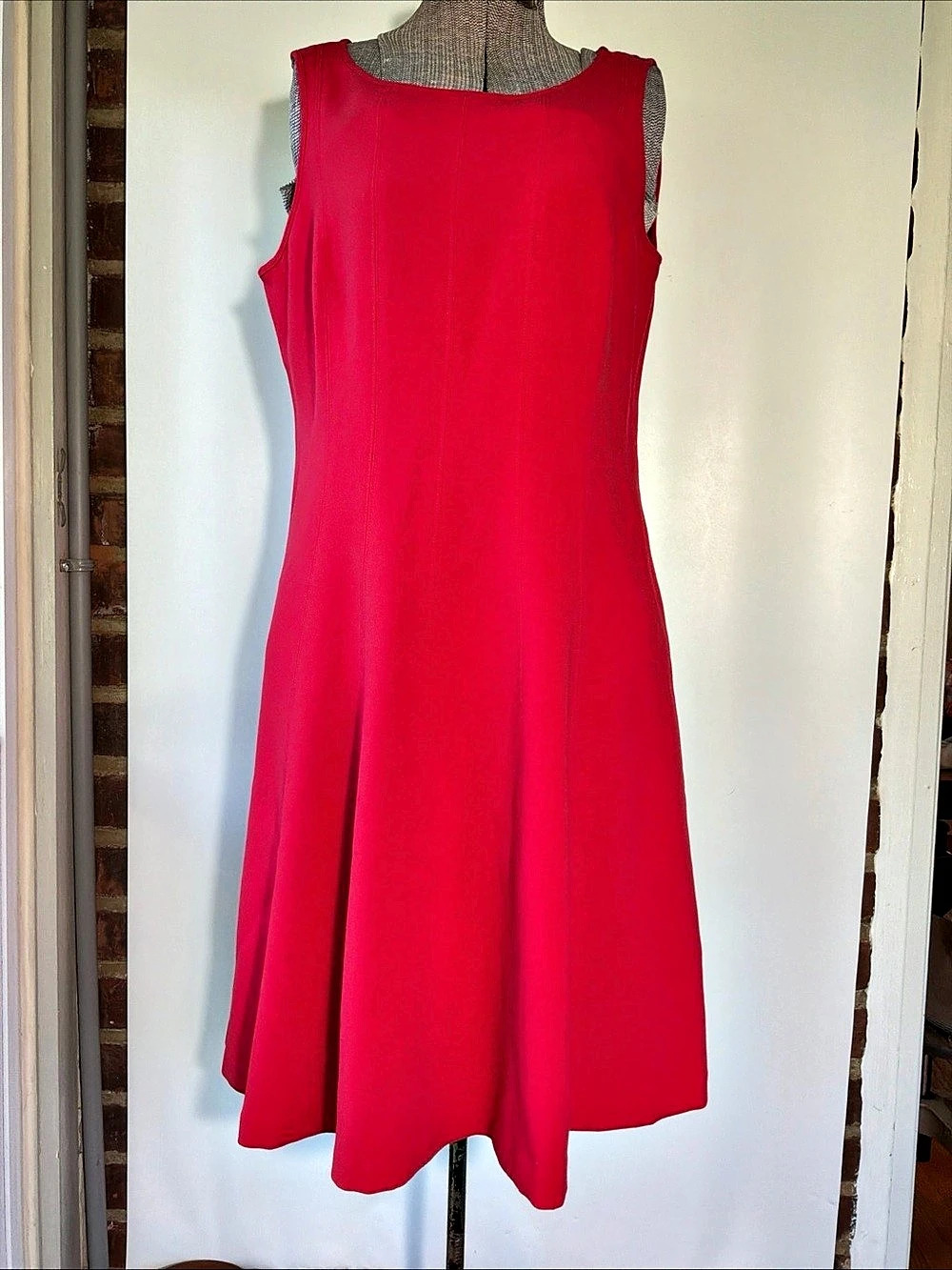 Ann Taylor Factory Red Sleeveless A-Line Midi Dress Women's Size 10P